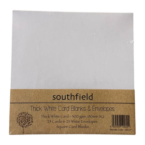 Thick White Card Blanks and Envelopes Pack of 25