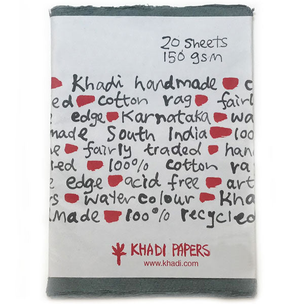 Grey Paper Khadi Pack, A5GRY, 6 X 8.25, 150 Gsm