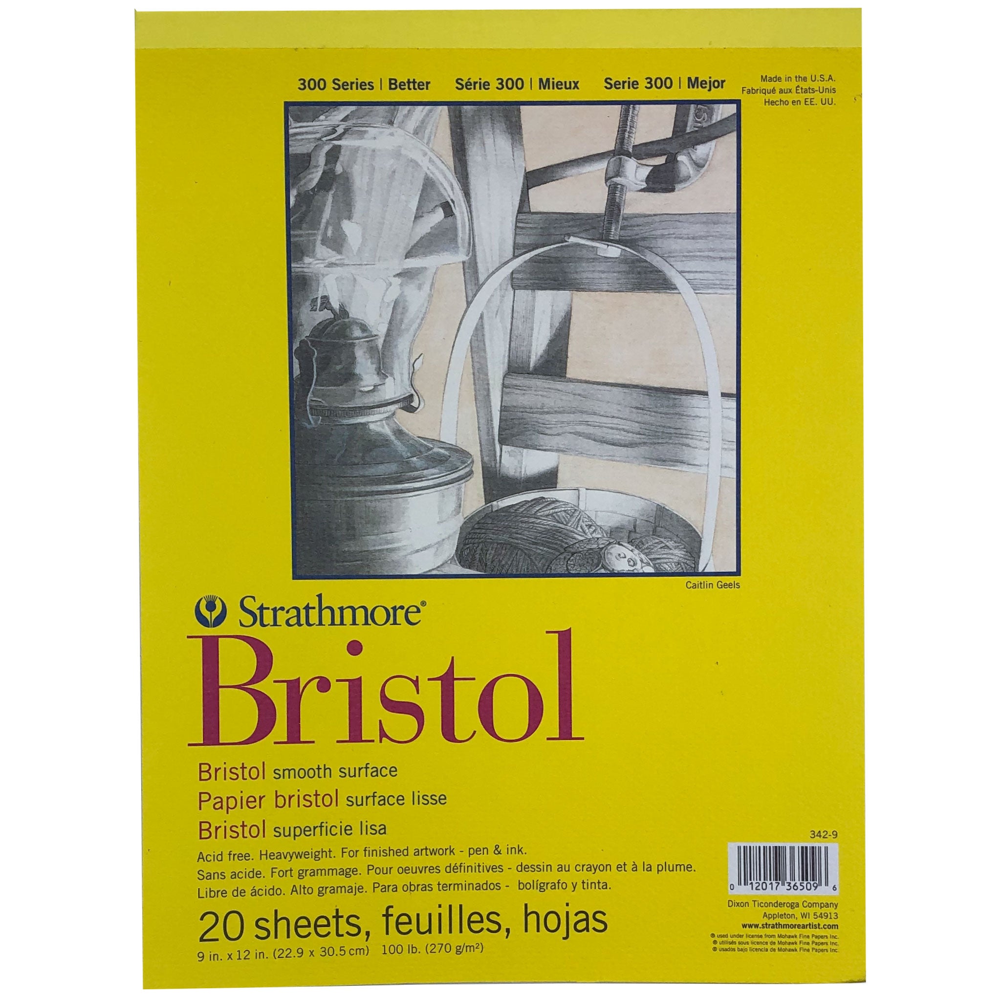 Strathmore 300 Series Bristol Pad - 14 x 17, Smooth, 20 Sheets